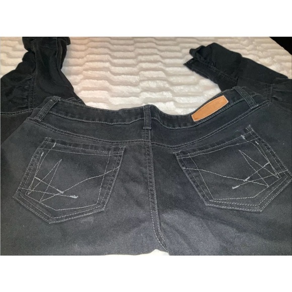 ALLEN B. SCHWARTZ Womens BLACK RUCHED ZIPPER ANKLE DENIM JEANS Size 12 - Picture 5 of 11